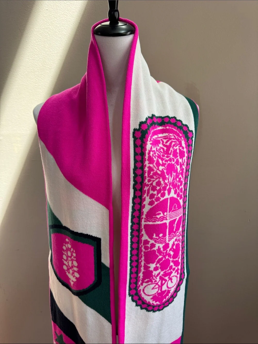 Free People Movement Big League Reversible Hot Pink‎ Winter Colorful Scarf - NEW